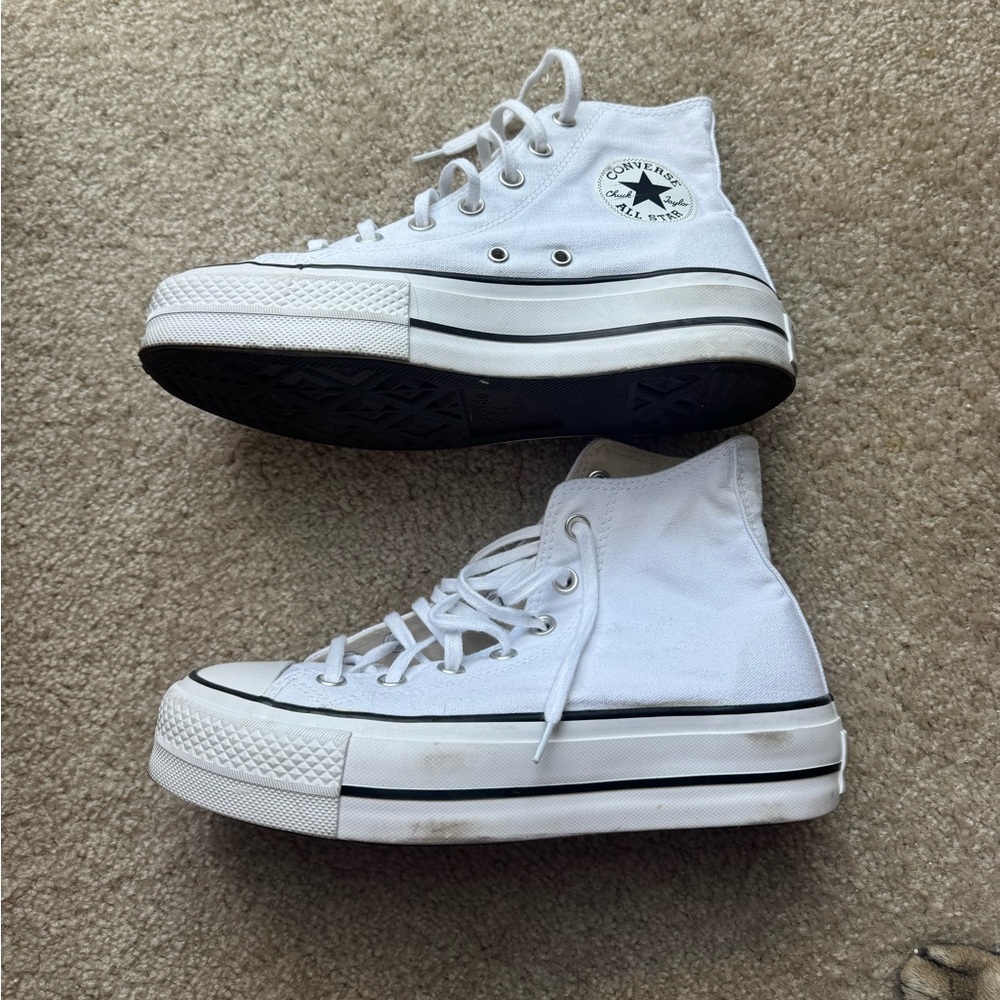 High Top Platform White Converse